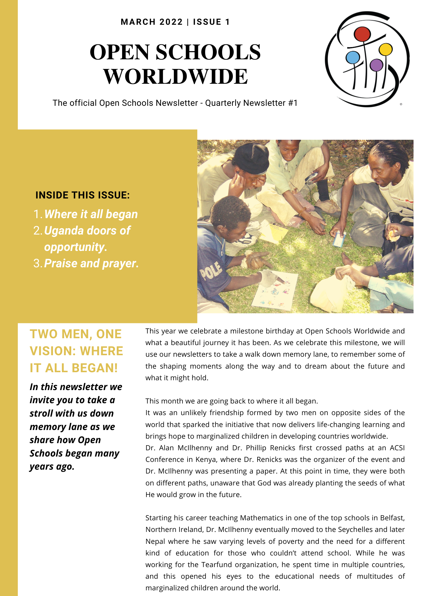 Open Schools Milestone Newsletter #1 – March 2022 – Open Schools